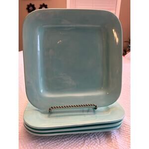 American Simplicity by Home Turquoise 11.25” Square Stoneware Dinner Plate